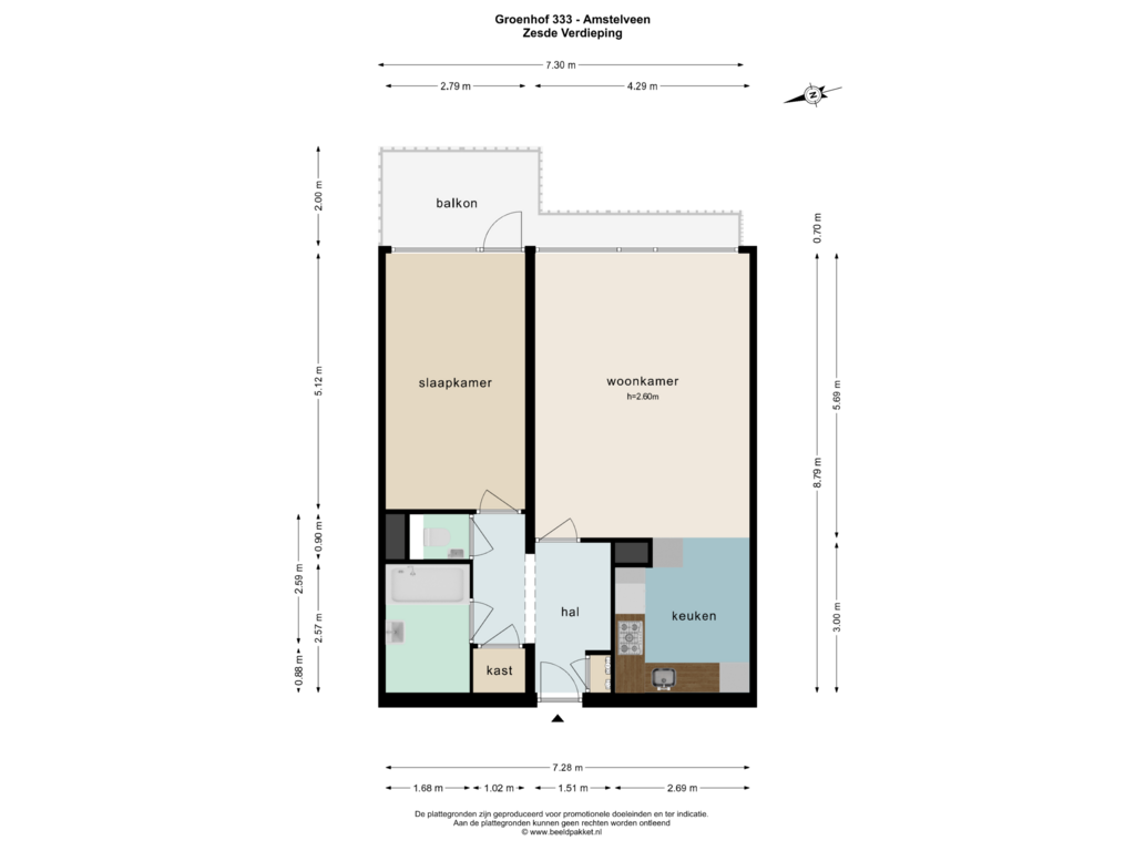 View floorplan of ZESDE VERDIEPING of Groenhof 333