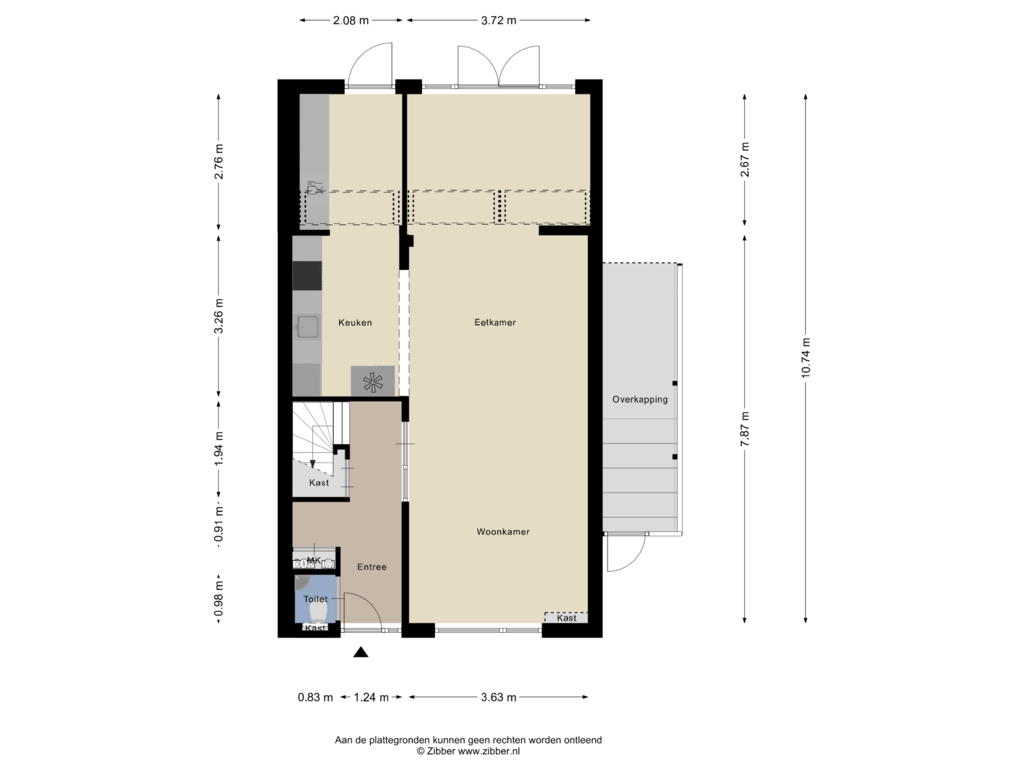 Bekijk plattegrond van Begane Grond van Monteverdistraat 11