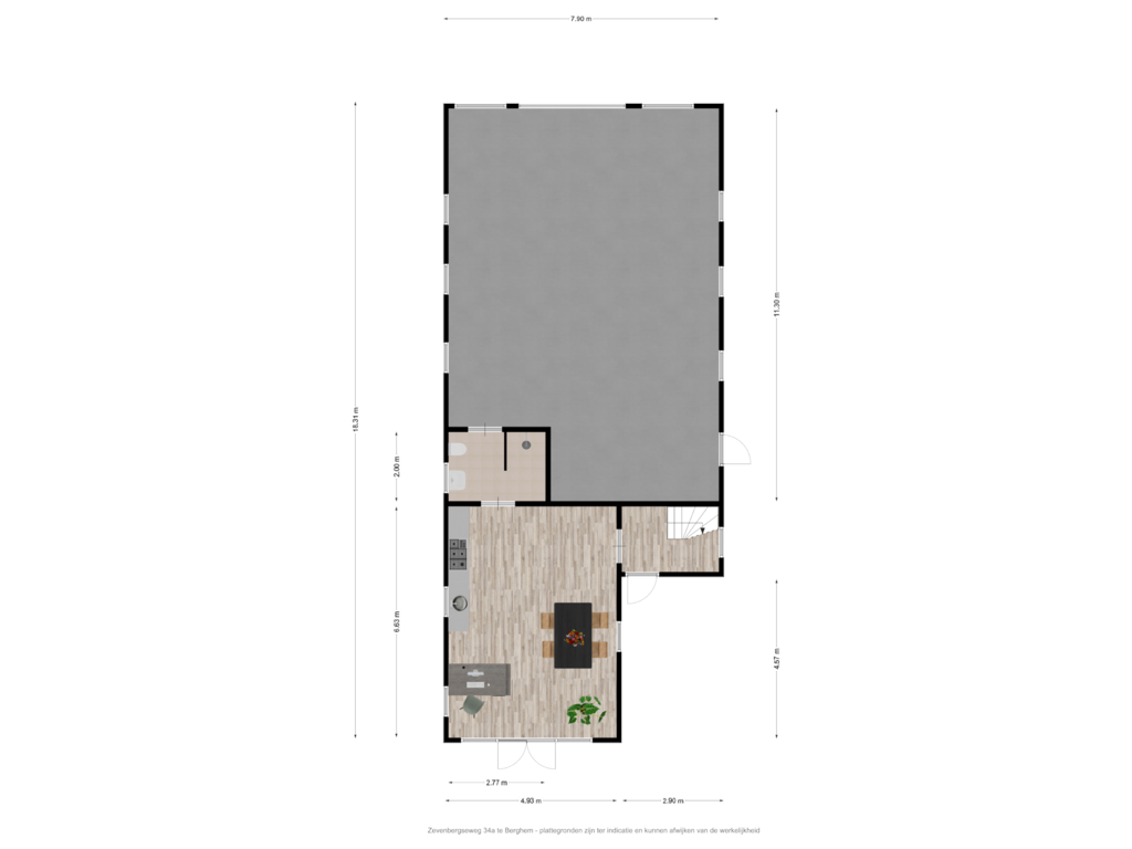 View floorplan of Zevenbergseweg 34a te Berghem - bijgebouw of Zevenbergseweg 34-A