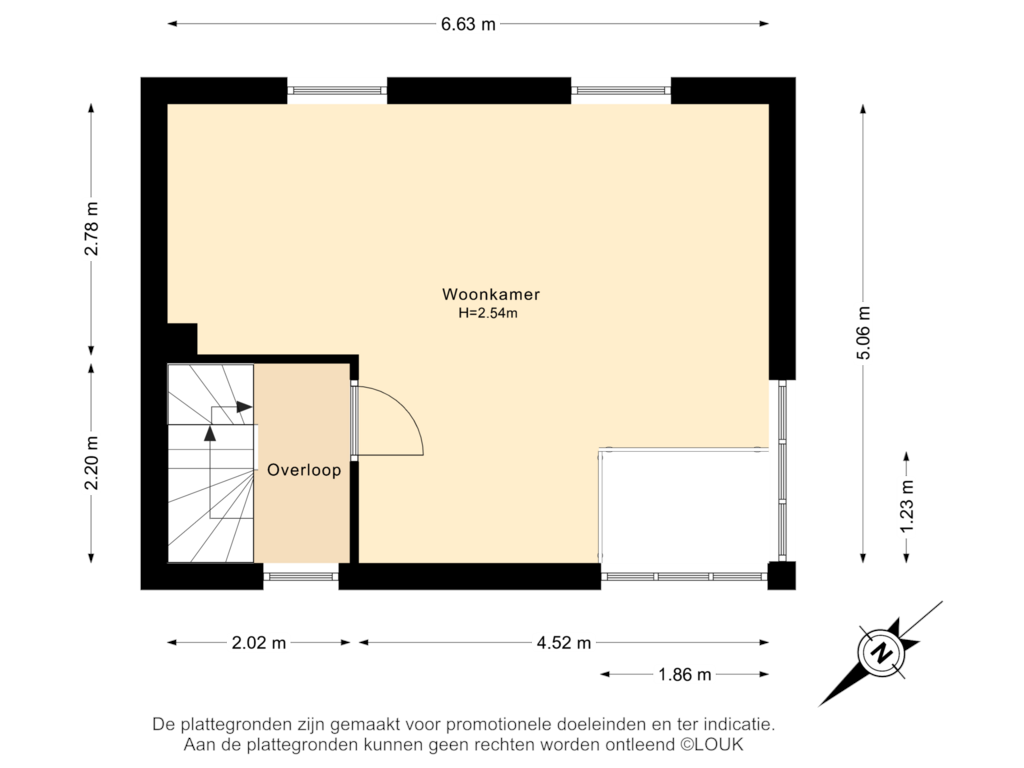 View floorplan of 1e Verdieping of Bartholomeuslaan 36