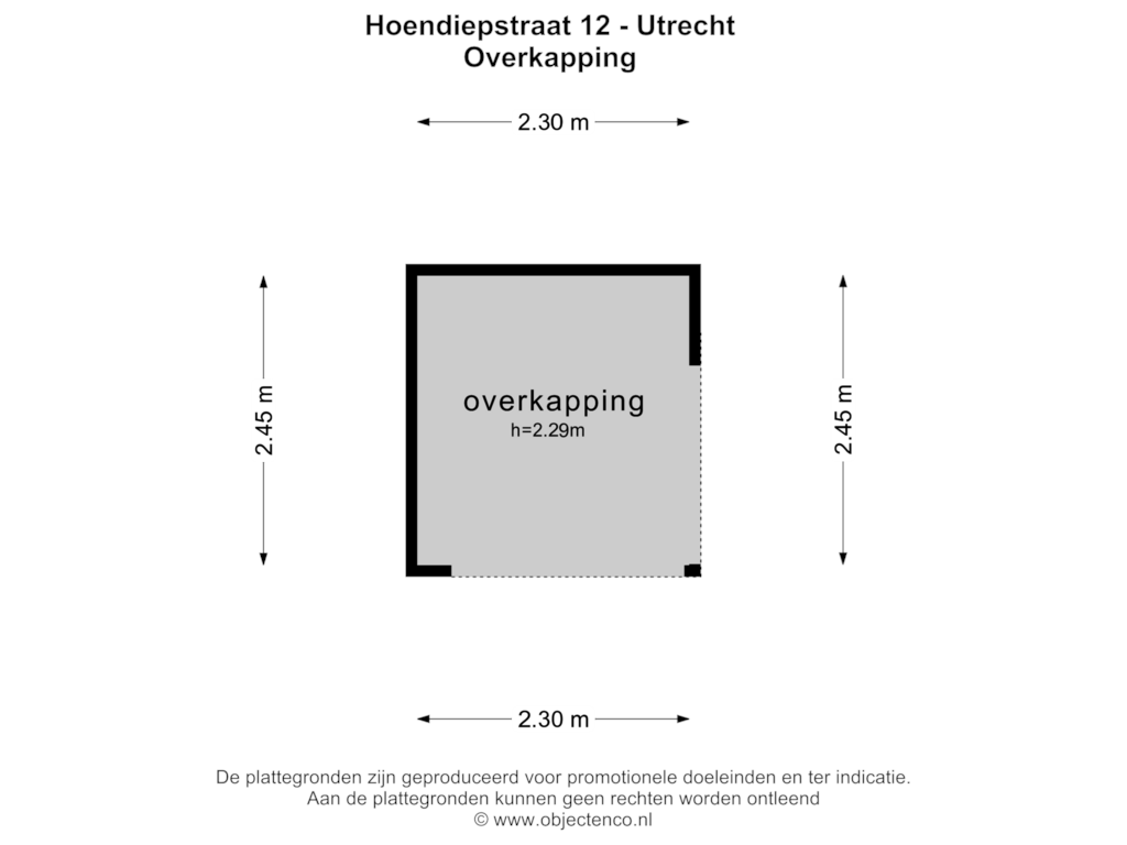 Bekijk plattegrond van OVERKAPPING van Hoendiepstraat 12