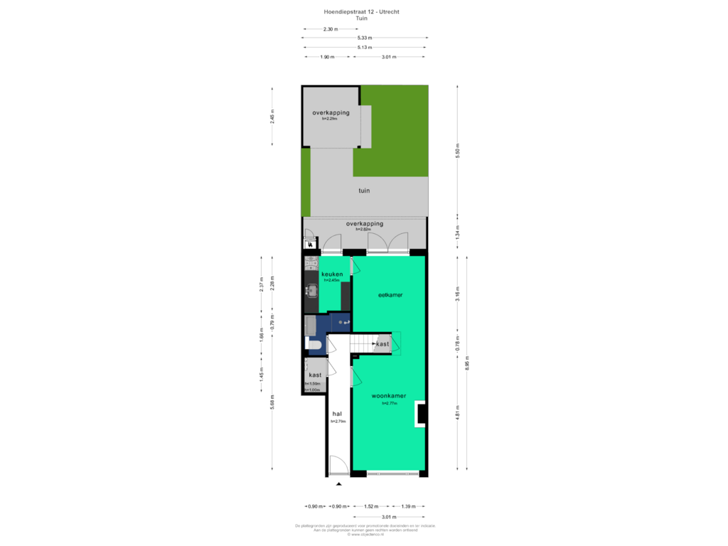 Bekijk plattegrond van TUIN van Hoendiepstraat 12