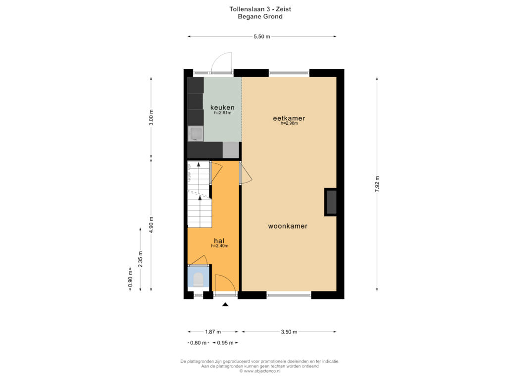 View floorplan of BEGANE GROND of Tollenslaan 3