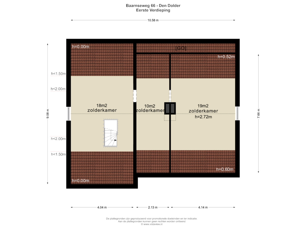 View floorplan of EERSTE VERDIEPING of Baarnseweg 66