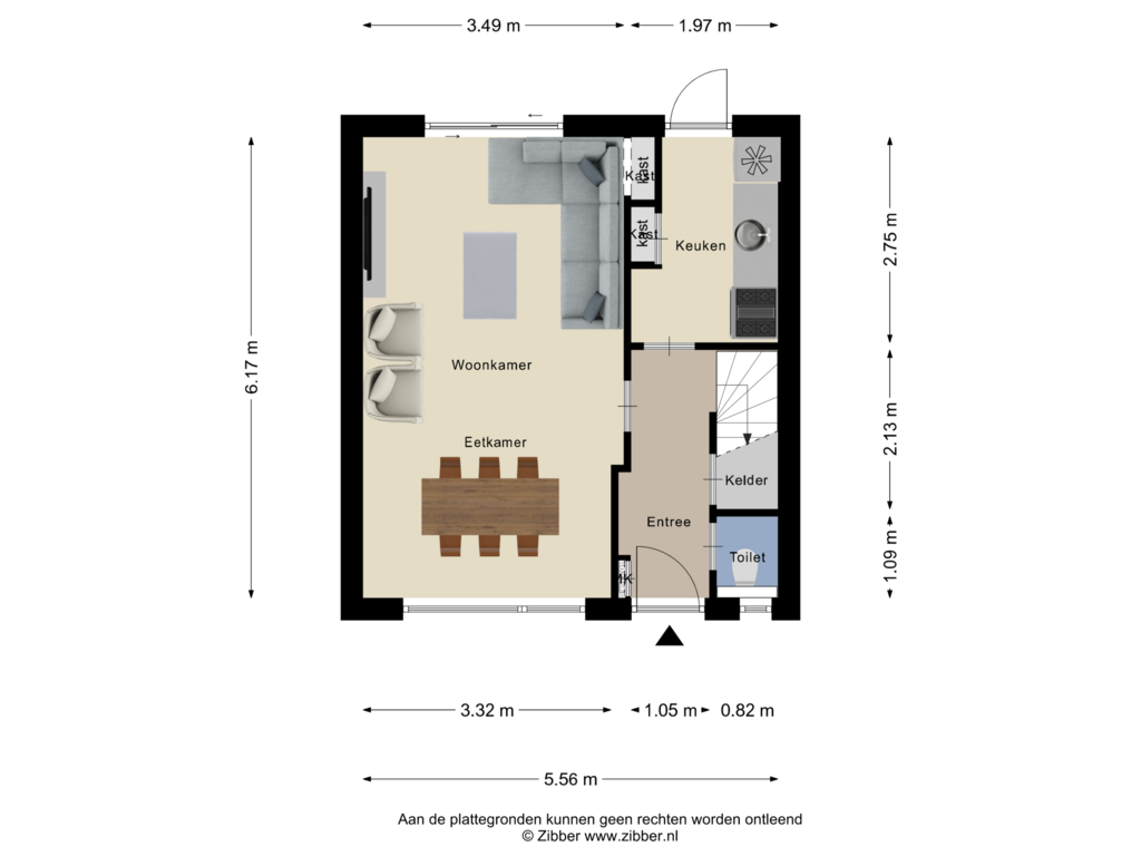 Bekijk plattegrond van Begane grond van Harfsenstraat 5