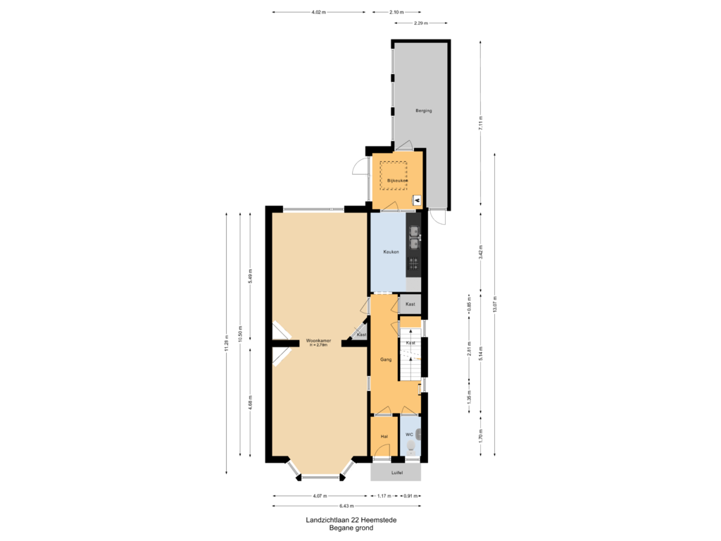 View floorplan of Begane grond of Landzichtlaan 22