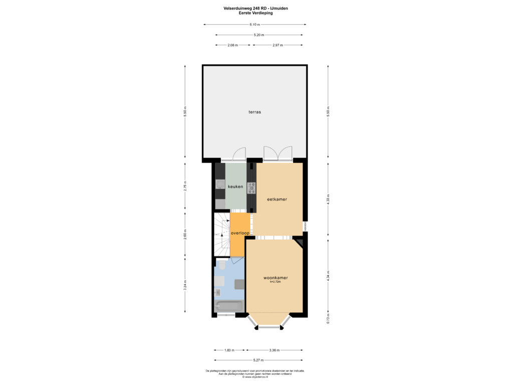 View floorplan of Eerste Verdieping of Velserduinweg 248-RD