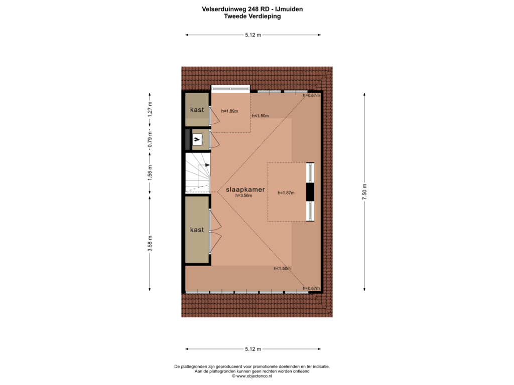 View floorplan of Tweede Verdieping of Velserduinweg 248-RD