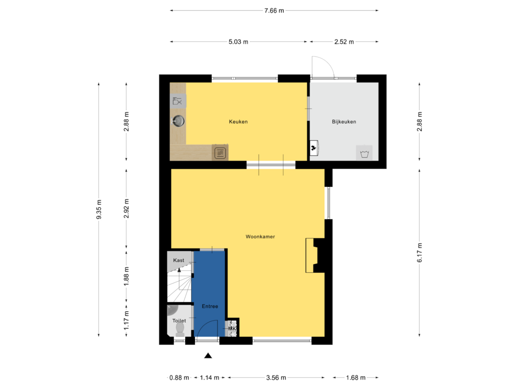 Bekijk plattegrond van Begane Grond van Kaarderstraat 39