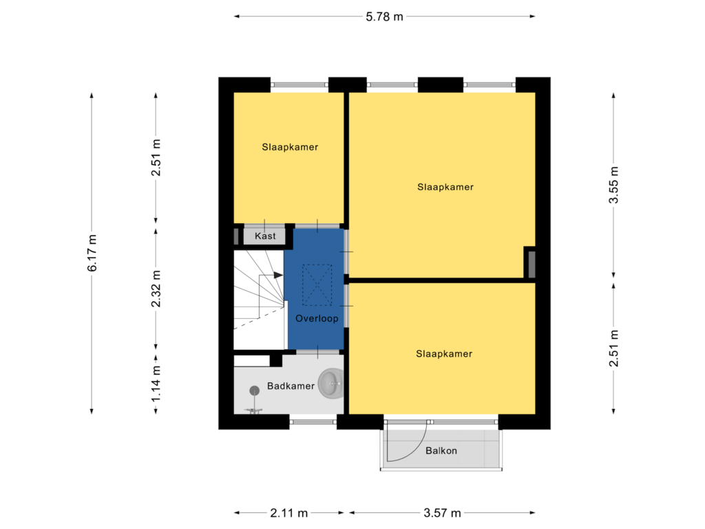 Bekijk plattegrond van Eerste Verdieping van Kaarderstraat 39