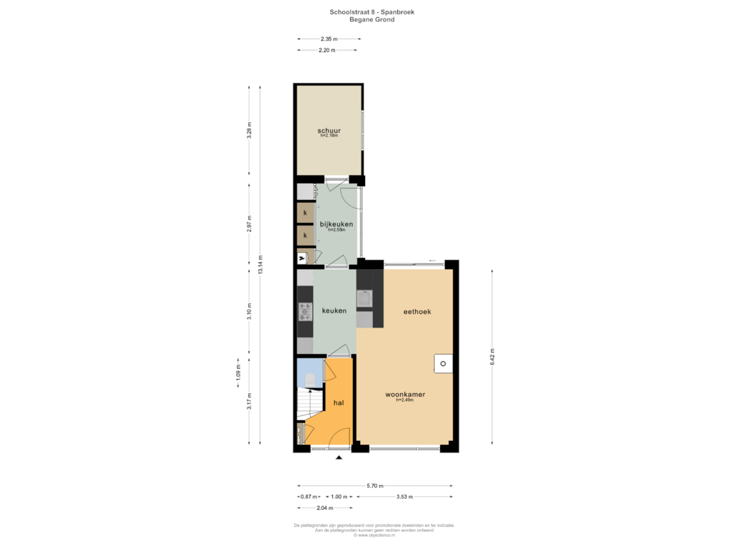 Bekijk plattegrond van BEGANE GROND van Schoolstraat 8