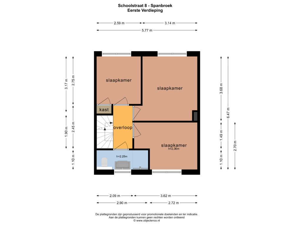 Bekijk plattegrond van EERSTE VERDIEPING van Schoolstraat 8