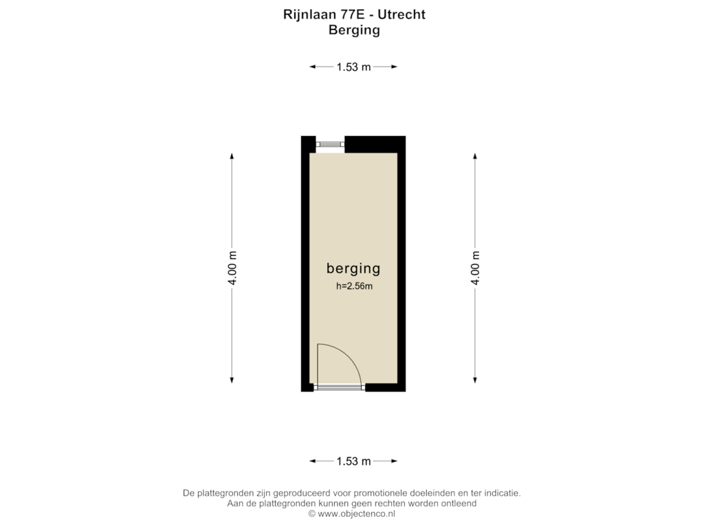 Bekijk plattegrond van BERGING van Rijnlaan 77-E