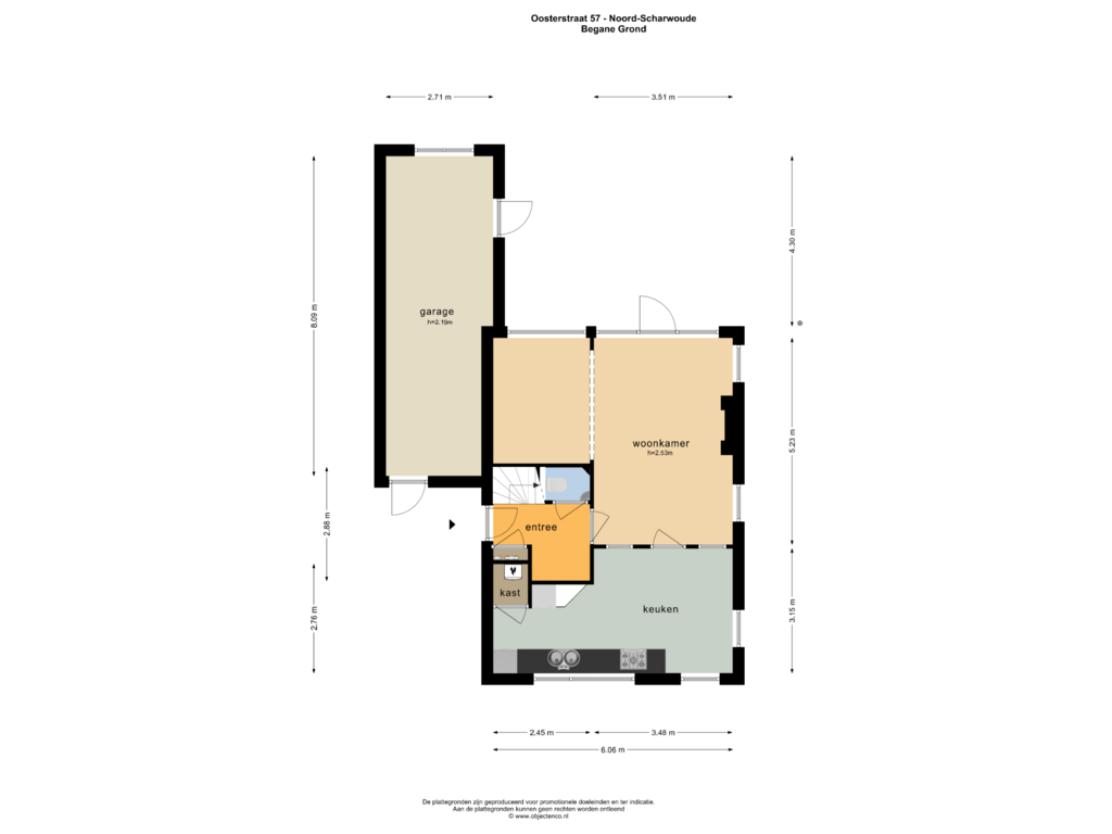 Bekijk plattegrond van BEGANE GROND van Oosterstraat 57