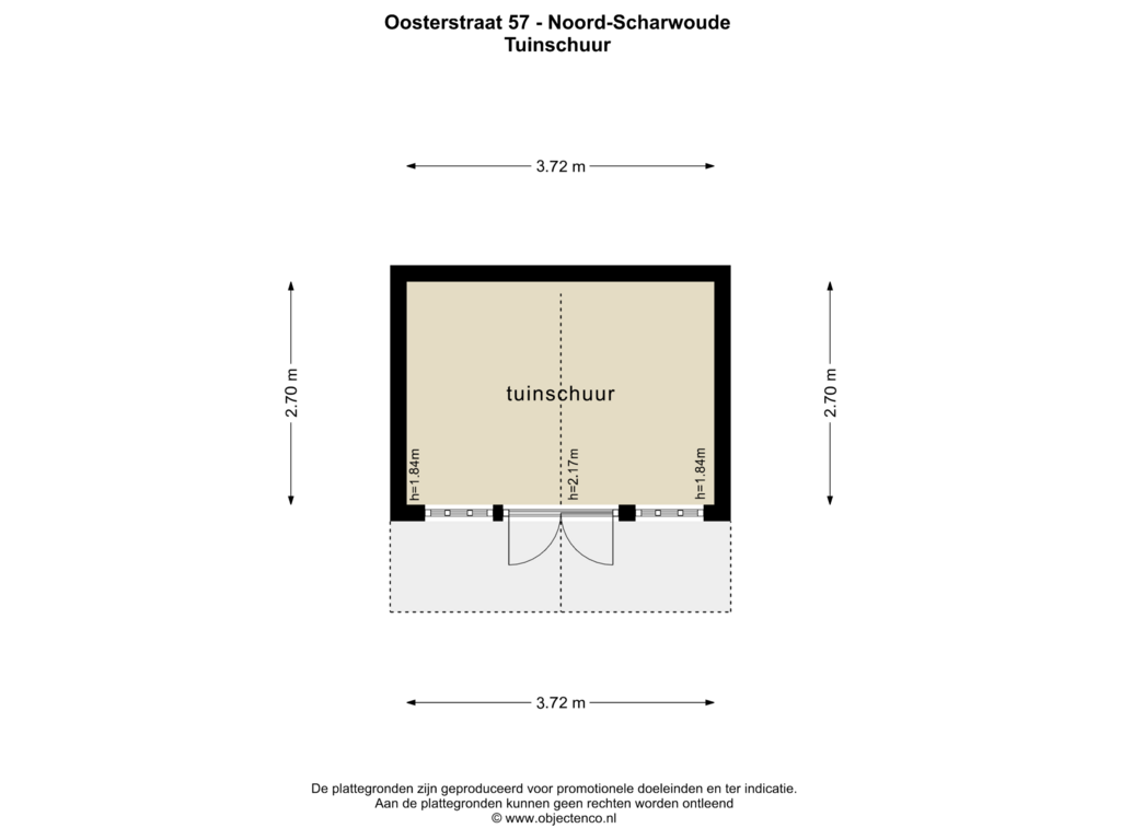 Bekijk plattegrond van TUINSCHUUR van Oosterstraat 57