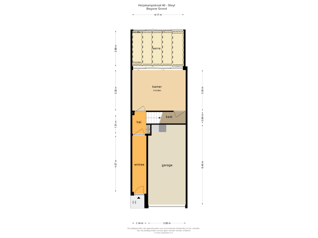 Bekijk plattegrond van BEGANE GROND van Heijskampstraat 40