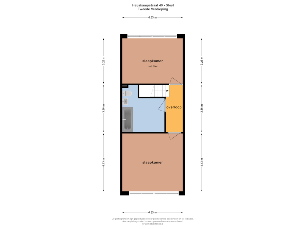 Bekijk plattegrond van TWEEDE VERDIEPING van Heijskampstraat 40