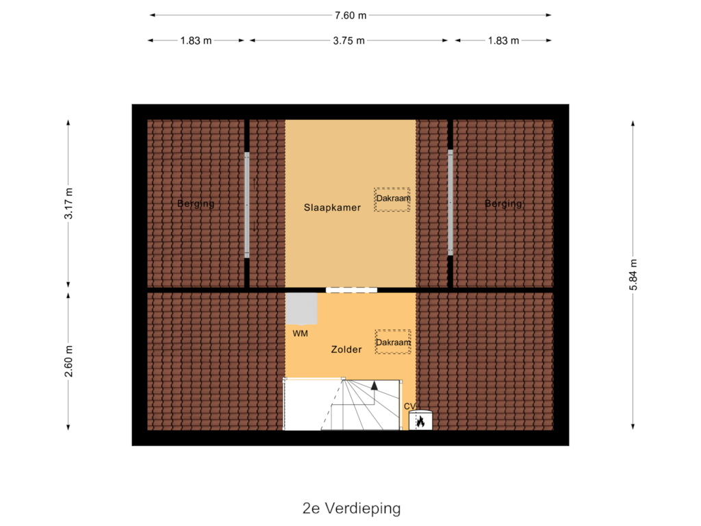 Bekijk plattegrond van 2e Verdieping van De Schans 87