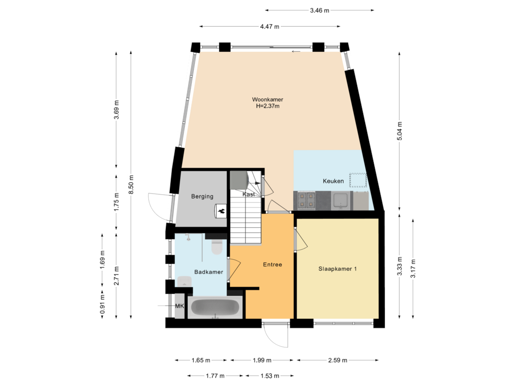 View floorplan of Begane grond of Oorsprongweg 8-0003