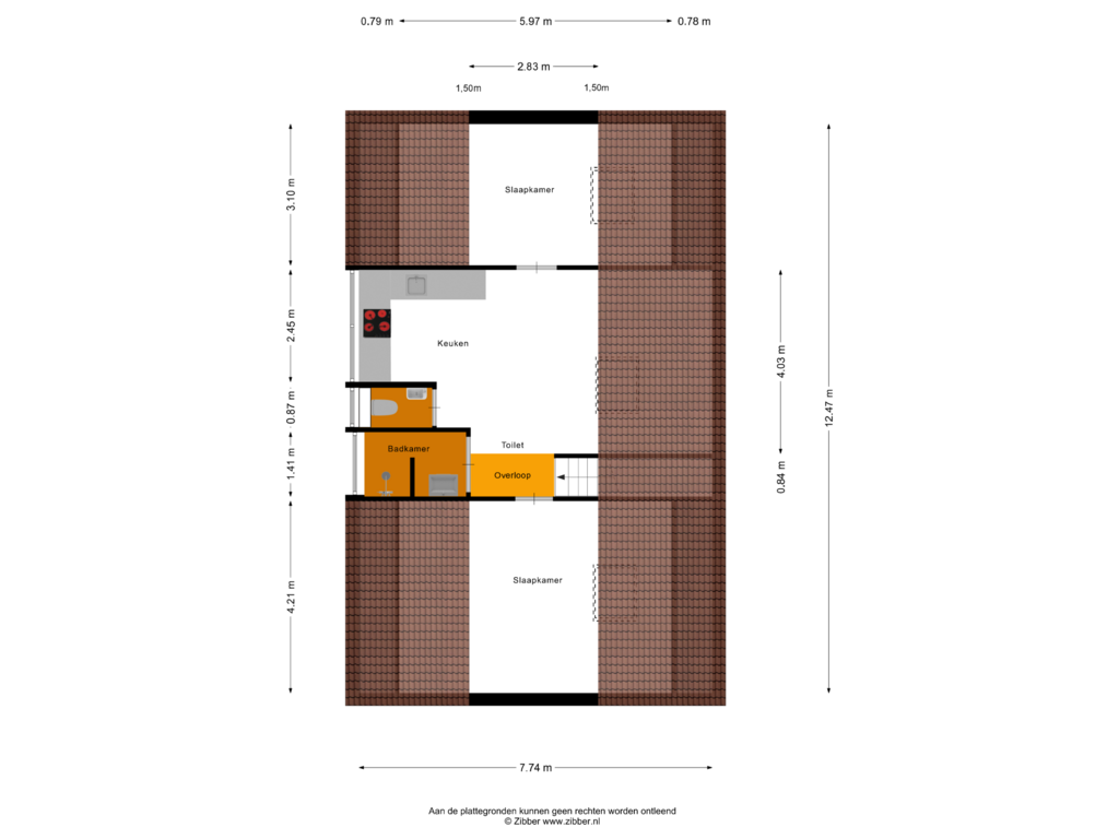 View floorplan of Eerste Verdieping of Boogerdlaan 17-R