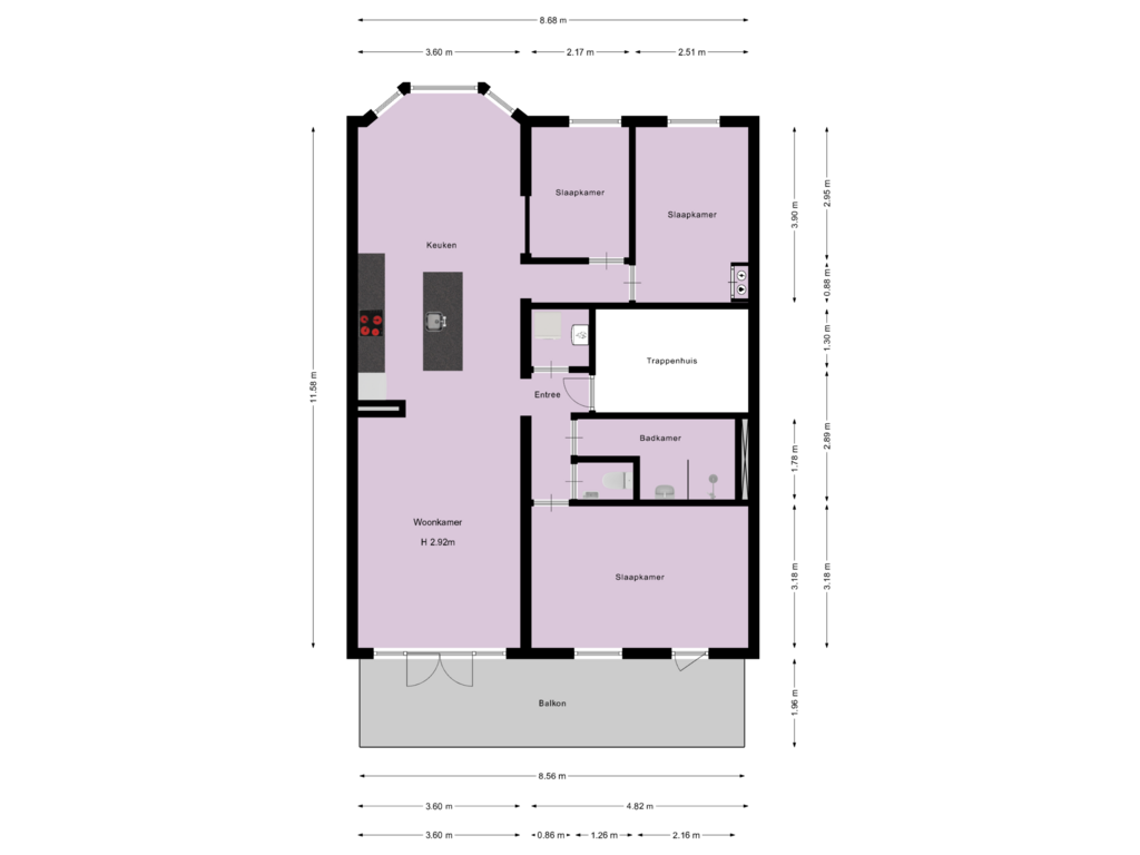 Bekijk plattegrond van Etage van Maarten Harpertszoon Trompstraat 29-2