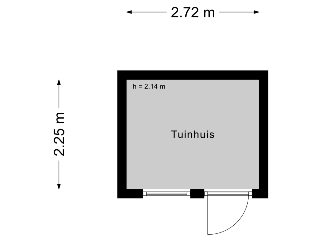 View floorplan of Tuinhuis of Bassingracht 118