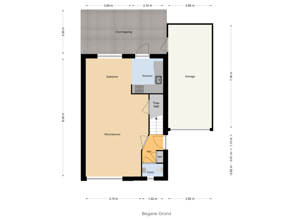 Bekijk plattegrond van Begane Grond van Martin Luther Kingdomein 10