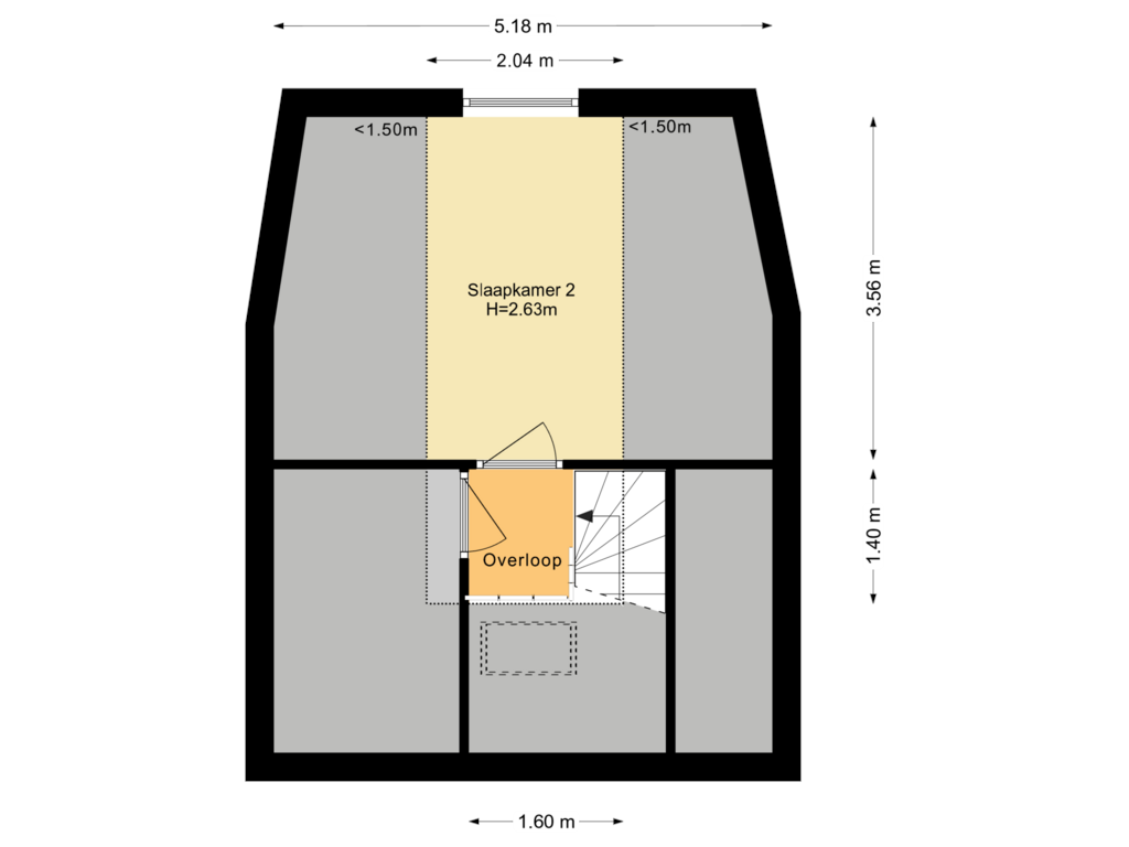 View floorplan of Eerste verdieping of Oorsprongweg 8-0018