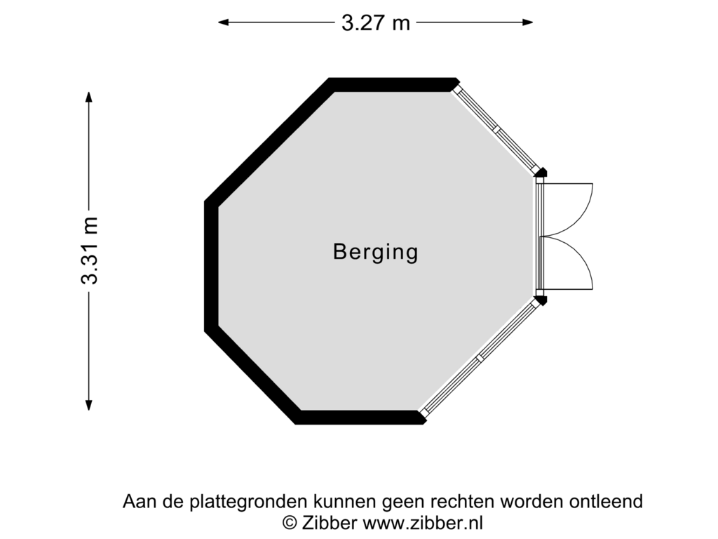 Bekijk plattegrond van Berging van Ouwlandsedijk 14