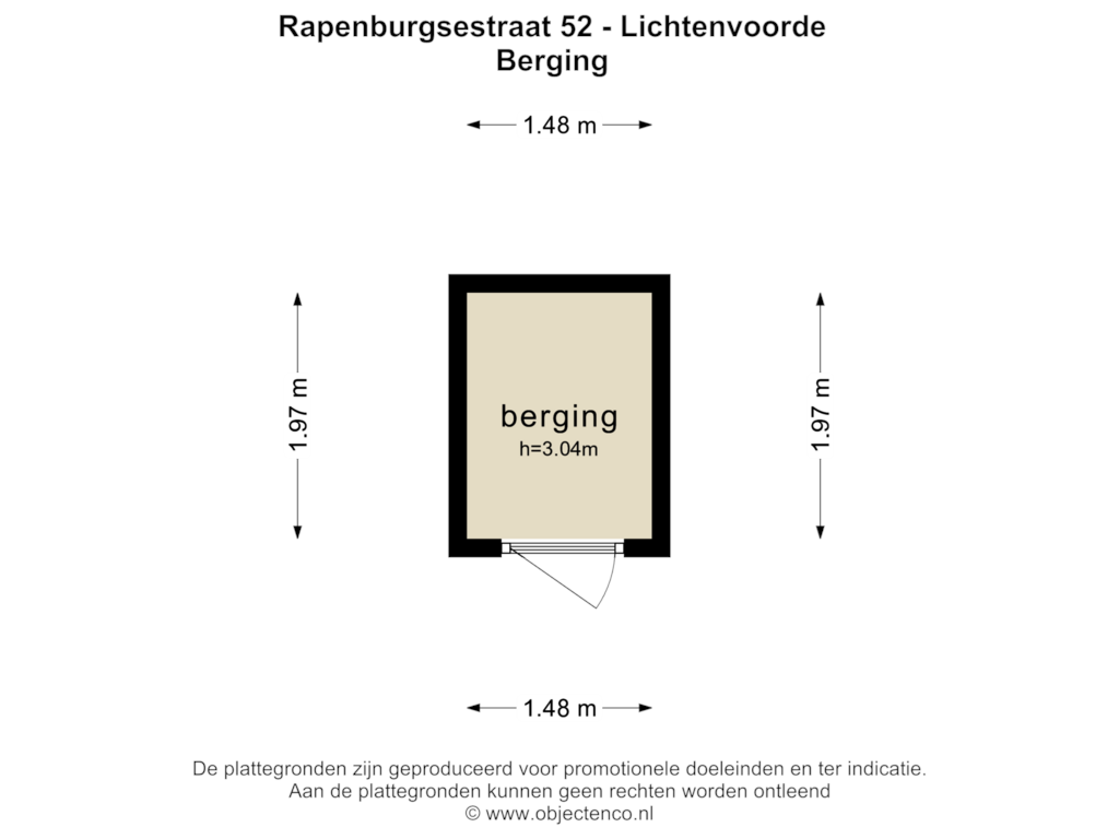 Bekijk plattegrond van BERGING van Rapenburgsestraat 52