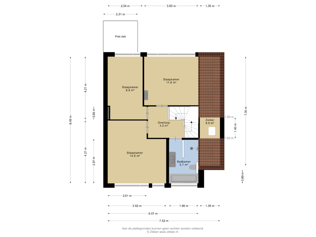 Bekijk plattegrond van Eerste verdieping van Breehoven 15