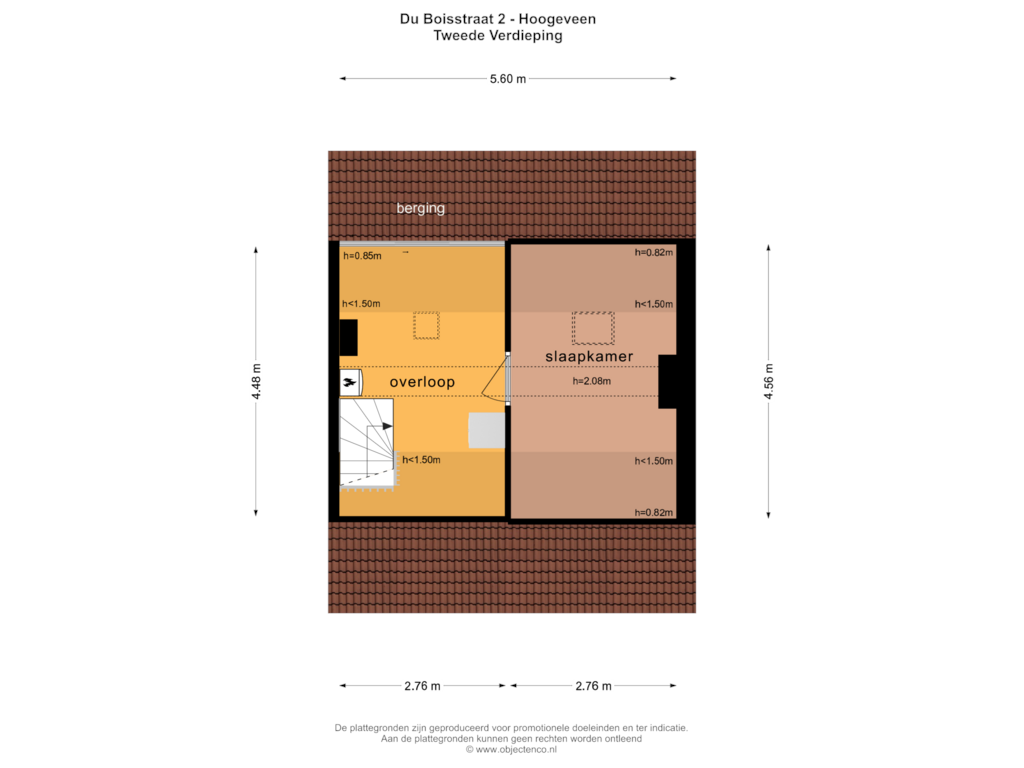 Bekijk plattegrond van TWEEDE VERDIEPING van Du Boisstraat 2