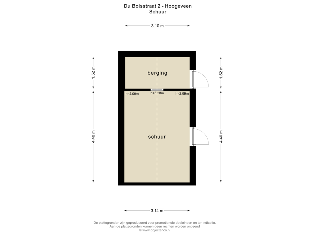 Bekijk plattegrond van SCHUUR van Du Boisstraat 2