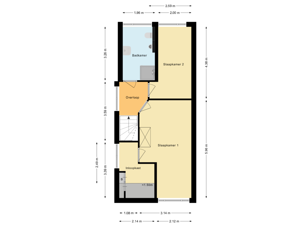 Bekijk plattegrond van Eerste Verdieping van Vinkenlaan 36