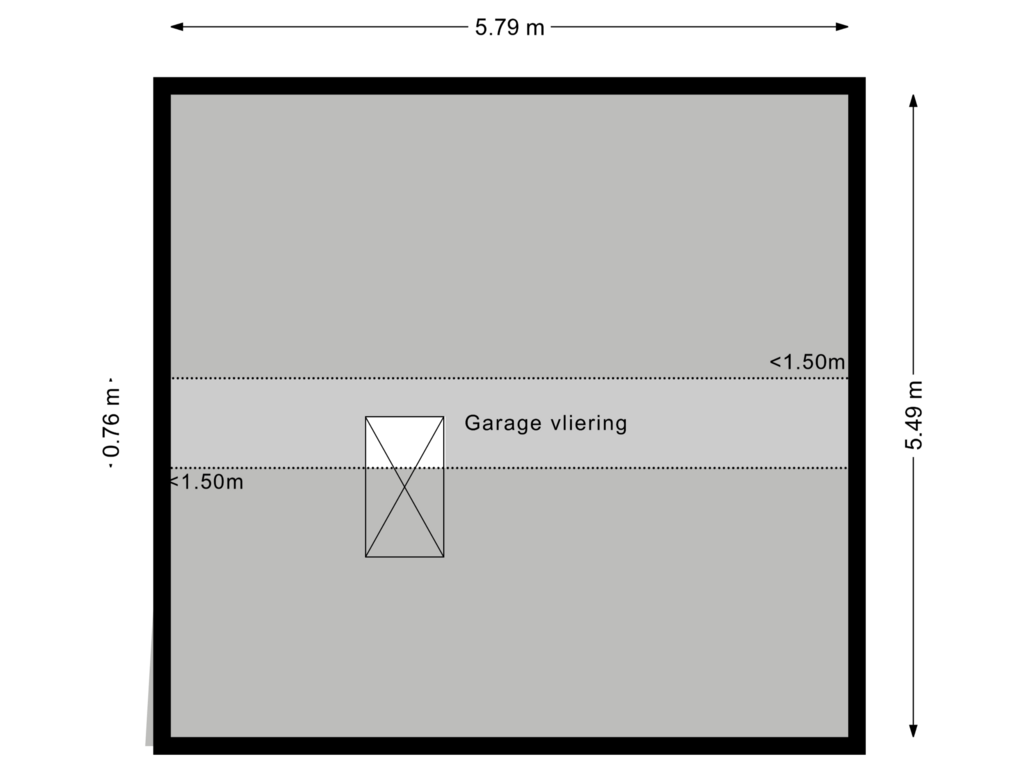 Bekijk plattegrond van Garage  Vliering van Vinkenlaan 36