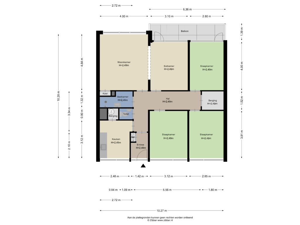 View floorplan of Appartement of Nieuwe Damlaan 493