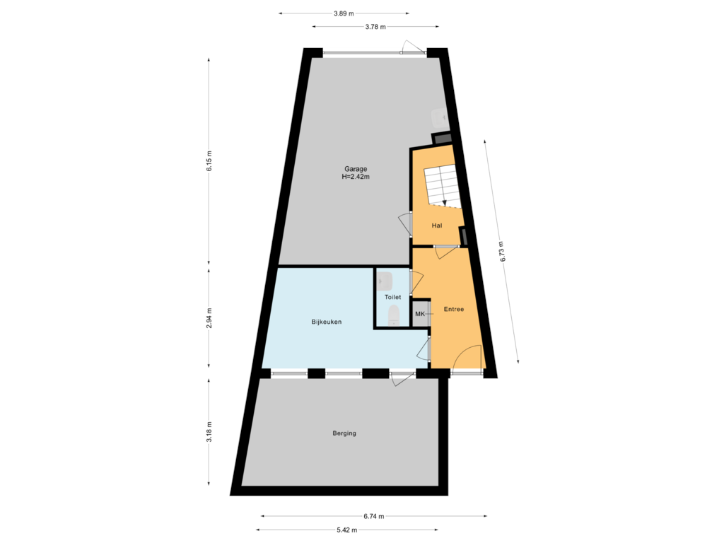 View floorplan of Begane grond of Waterlaan 1