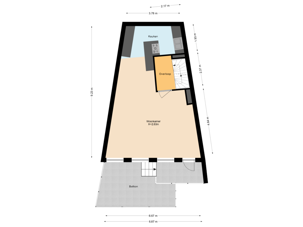 View floorplan of Eerste verdieping of Waterlaan 1