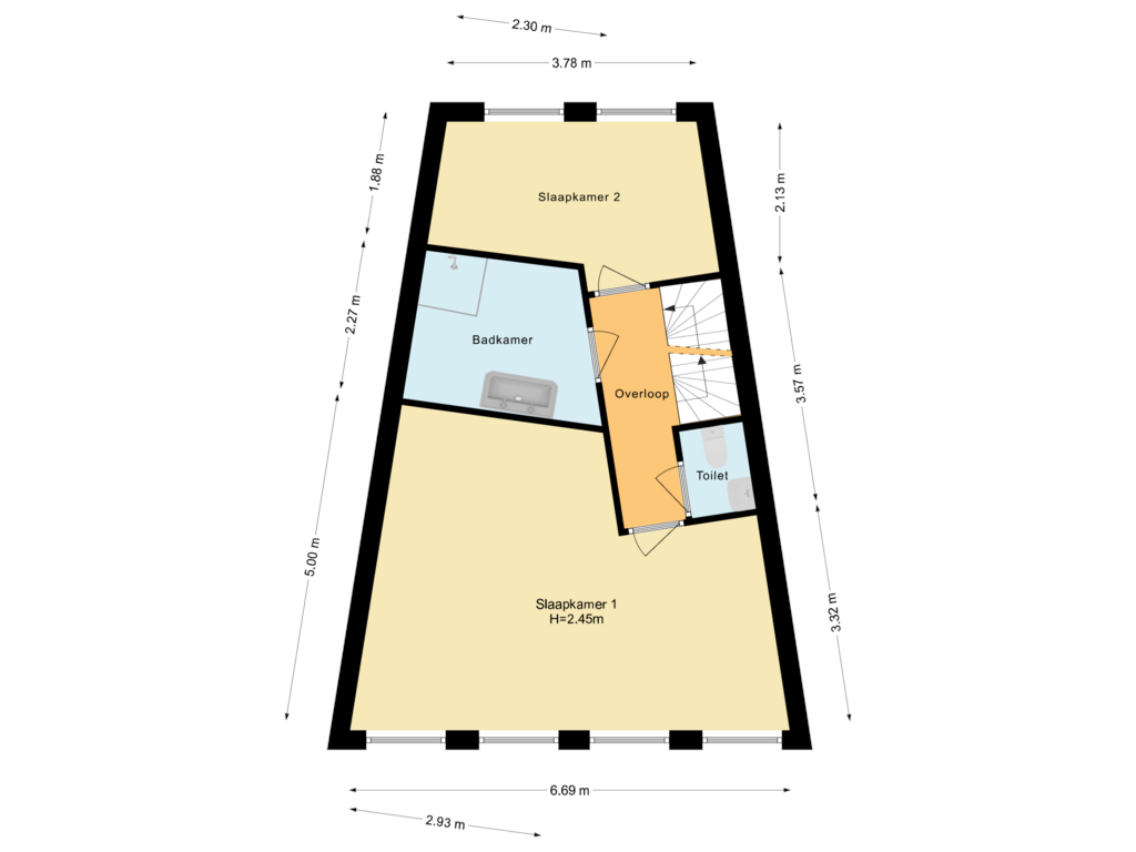 View floorplan of Tweede verdieping of Waterlaan 1