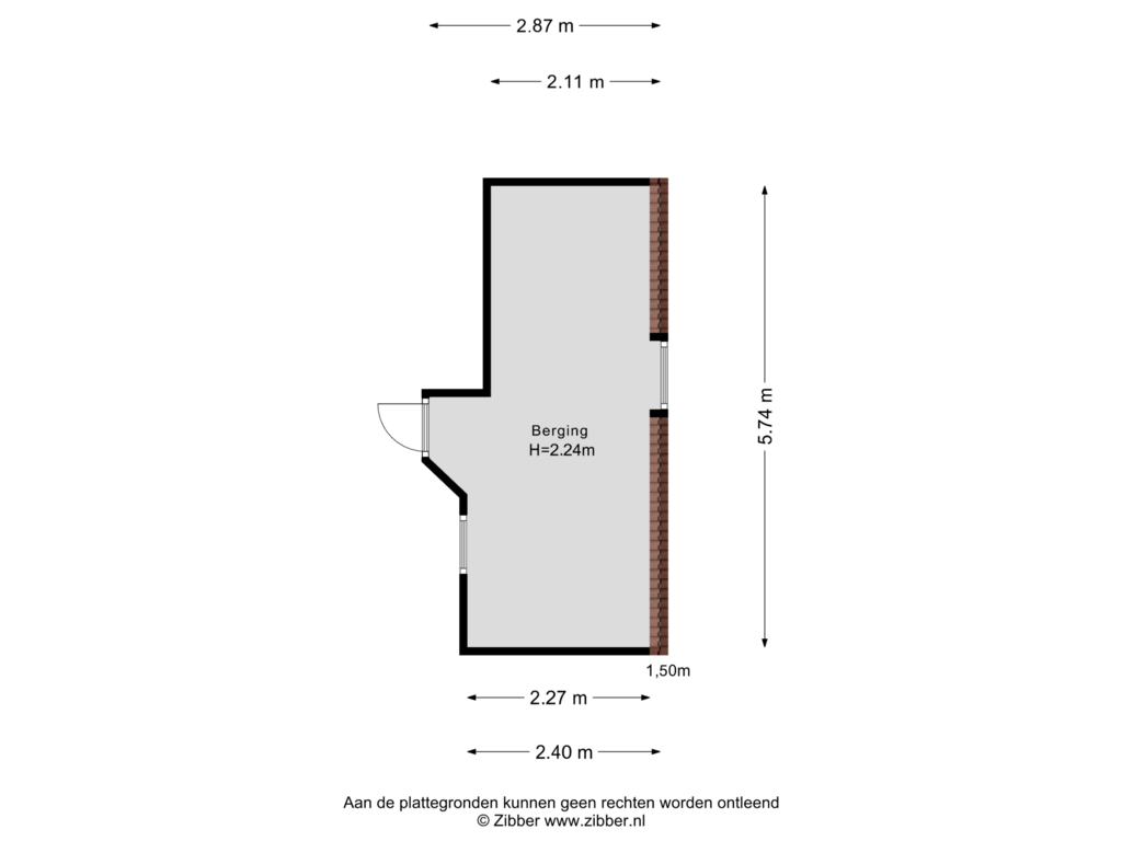 Bekijk plattegrond van Berging van Van Gentstraat 29-1