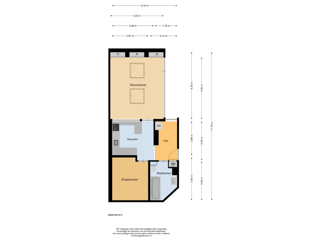 Bekijk plattegrond van Appartement van Zuiddijk 167-A