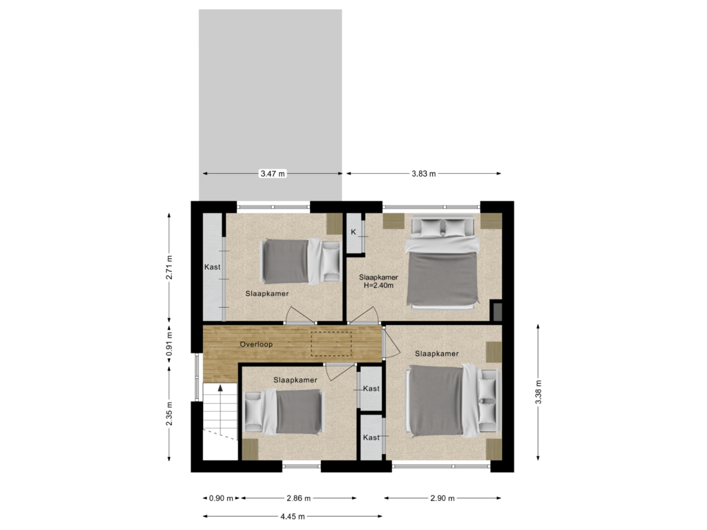 View floorplan of Eerste Verdieping of Julianastraat 50