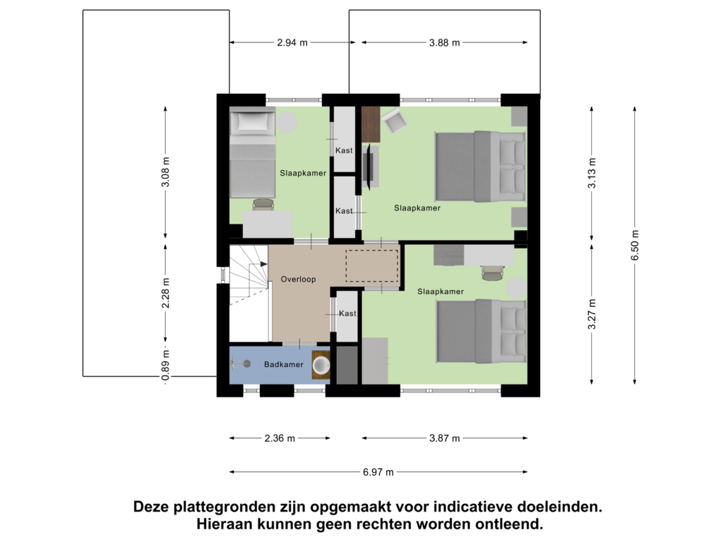 Bekijk plattegrond van Eerste Verdieping van Statenstraat 6