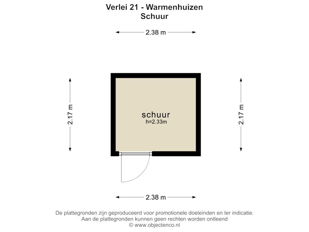 Bekijk plattegrond van SCHUUR van Verlei 21