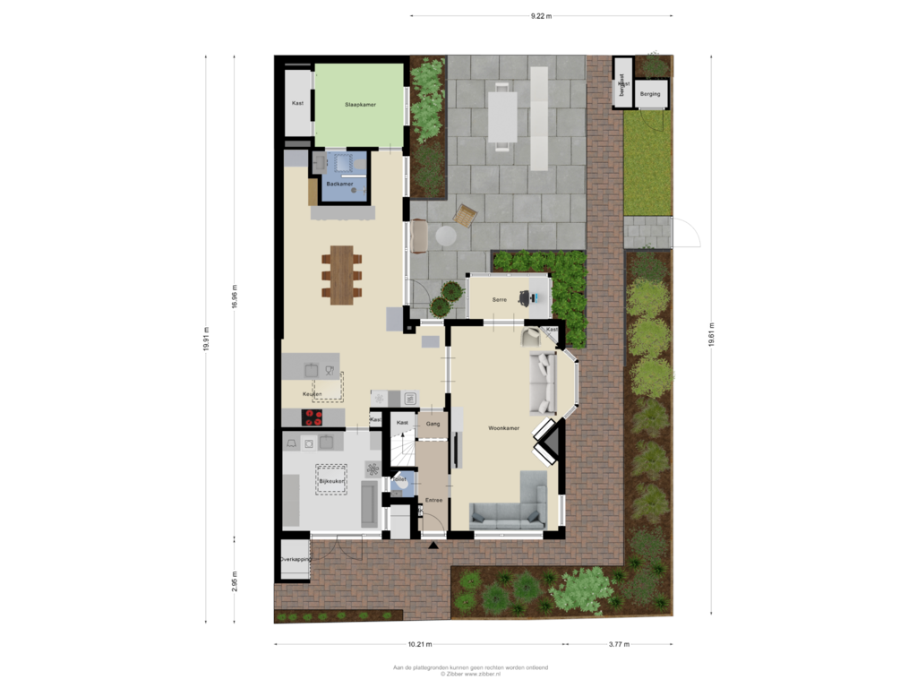 View floorplan of Begane grond-tuin of Oude Rijnzichtweg 53