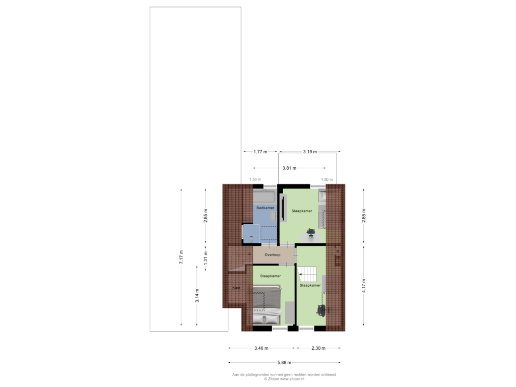 View floorplan of Eerste verdieping of Oude Rijnzichtweg 53