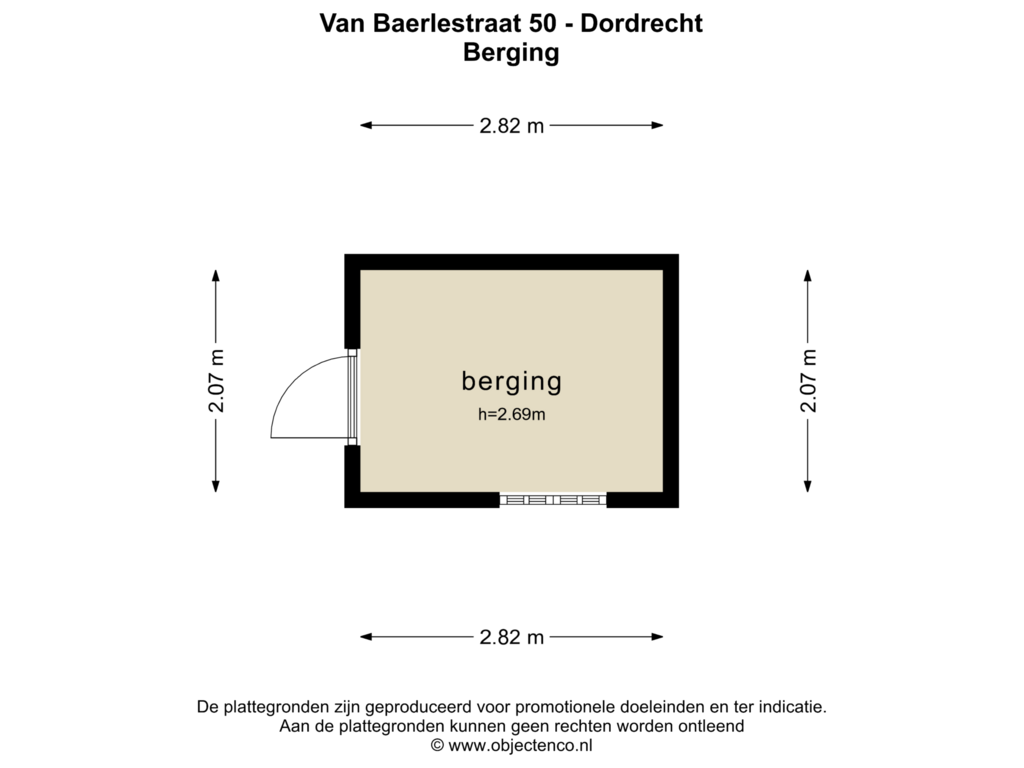 Bekijk plattegrond van Berging van Van Baerlestraat 50