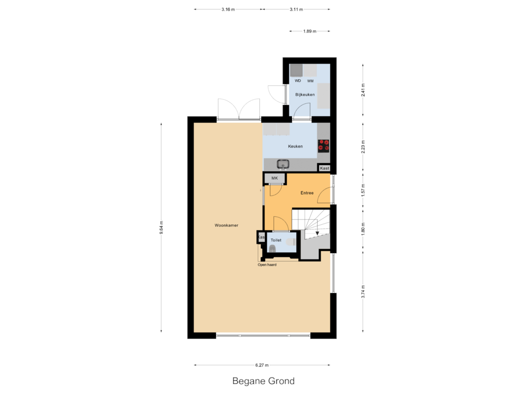 Bekijk plattegrond van Begane Grond van Howlin' Wolfstraat 40