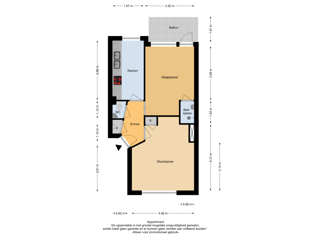 Bekijk plattegrond van Appartement van Wantsnijdersgaarde 551