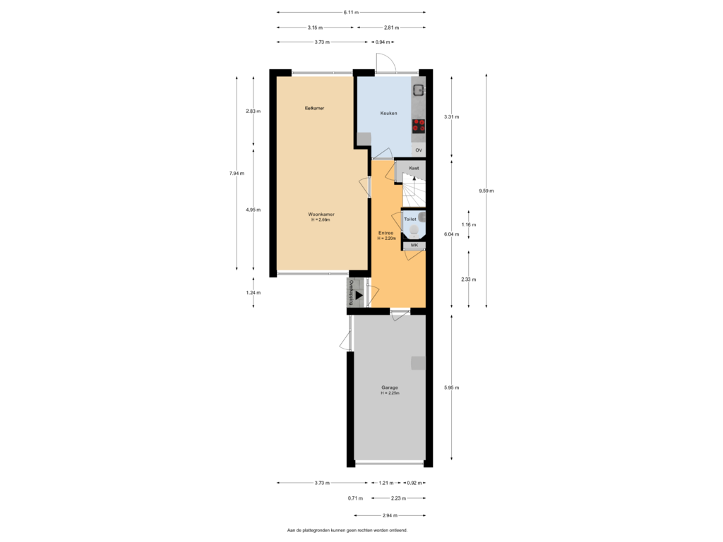 View floorplan of Begane grond of Klaproosstraat 8